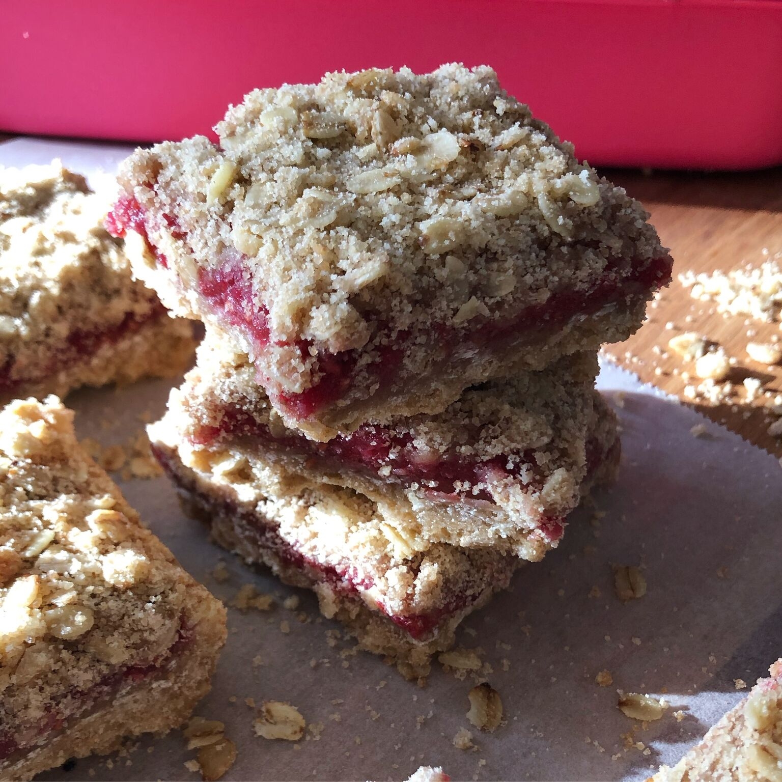 Raspberry Crumble Bar tarifi - hazırlık aşaması